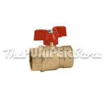 RIV Brand 1 Inch Brass Ball Valve NPT x NPT T Handle